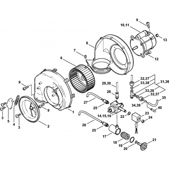 Burner Assembly for Stihl RE521, RE551, RE581 Hot Pressure Washers