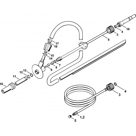 Pipe Cleaning Kit-1 Assembly for Stihl RE521, RE551, RE581 Hot Pressure Washers