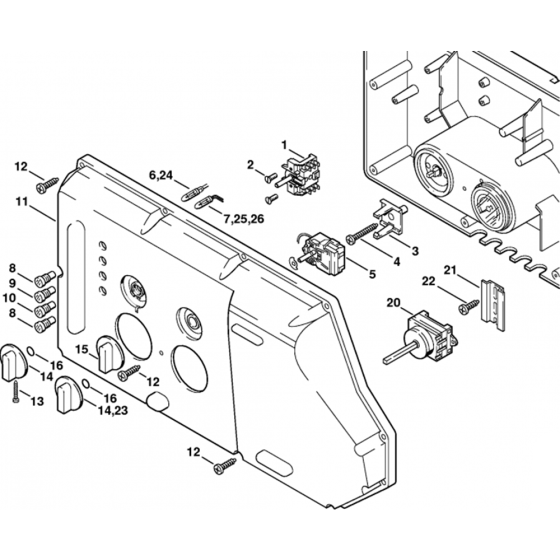 Instrument Panel Assembly for Stihl RE640W Hot Pressure Washer