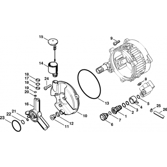 Pump Assembly for Stihl RE640W Hot Pressure Washer