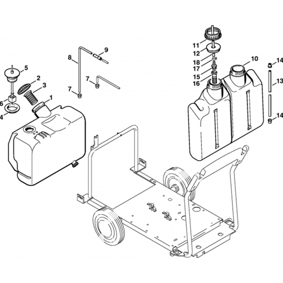 Fuel Tank Assembly for Stihl RE660W, RE880W Hot Pressure Washers