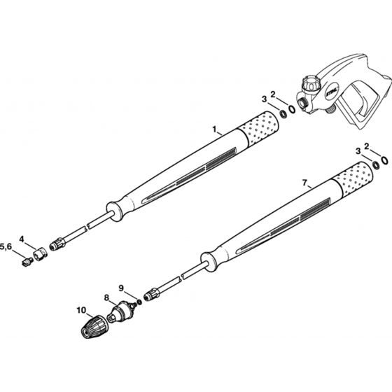 Spray Lance Assembly for Stihl RE660W, RE880W Hot Pressure Washers