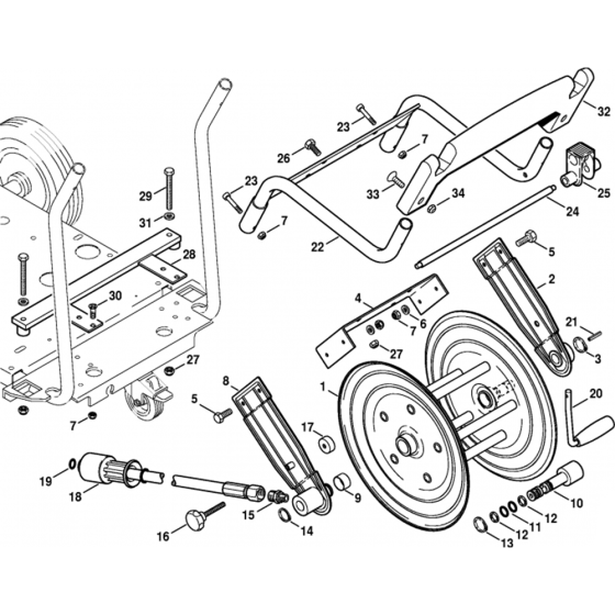 Hose Reel Assembly for Stihl RE660W, RE880W Hot Pressure Washers