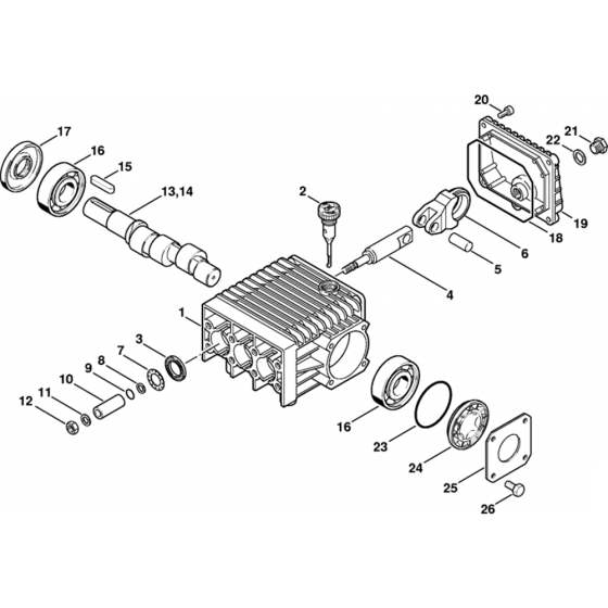 Pump Housing Assembly for Stihl RE660W, RE880W Hot Pressure Washers