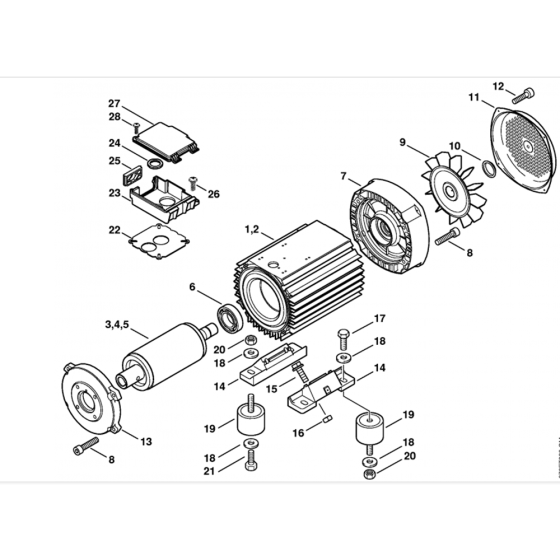 Electric Motor Assembly for Stihl RE661, RE961 Hot Pressure Washers