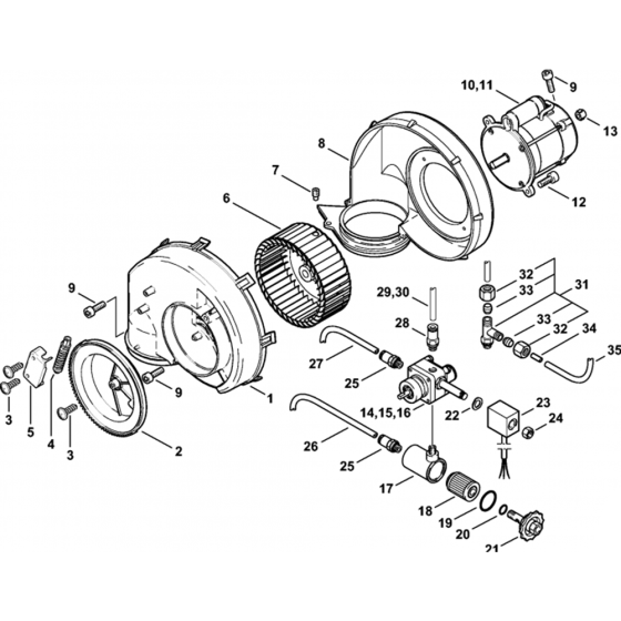 Burner Assembly for Stihl RE661, RE961 Hot Pressure Washers