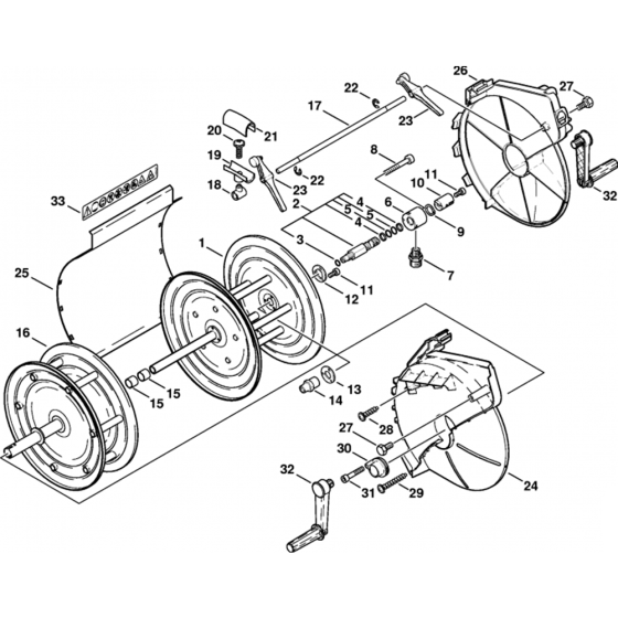 Hose Reel Assembly for Stihl RE661, RE961 Hot Pressure Washers