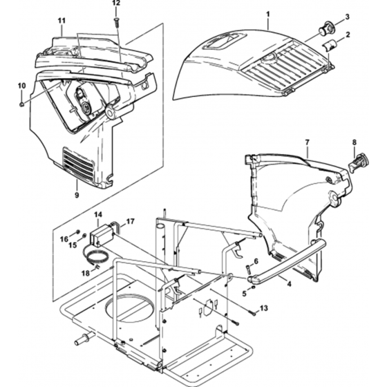 Machine Cover Assembly for Stihl RE661, RE961 Hot Pressure Washers