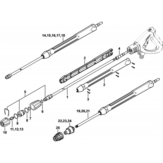 Spray Lance Assembly for Stihl RE661, RE961 Hot Pressure Washers