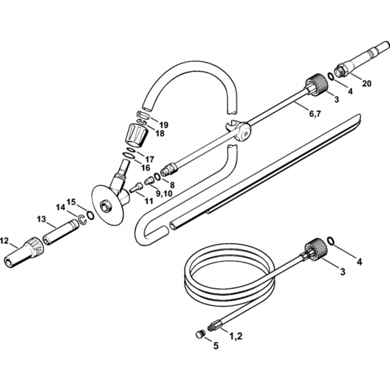 Pipe Cleaning Kit-1 Assembly for Stihl RE661, RE961 Hot Pressure Washers