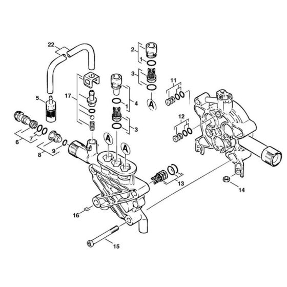 Valve Block Assembly for Stihl RE 820 KM Pressure Washer