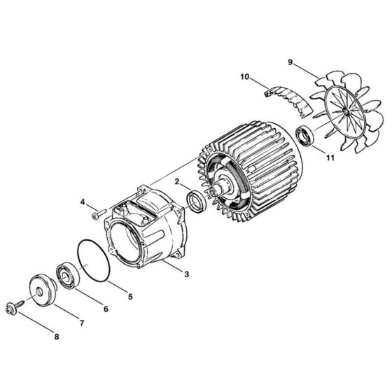 Electric Motor 220v Assembly for Stihl RE 820 KM Pressure Washer