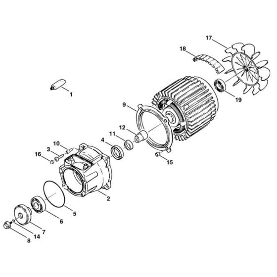 Electric Motor 110v Assembly for Stihl RE 820 KM Pressure Washer