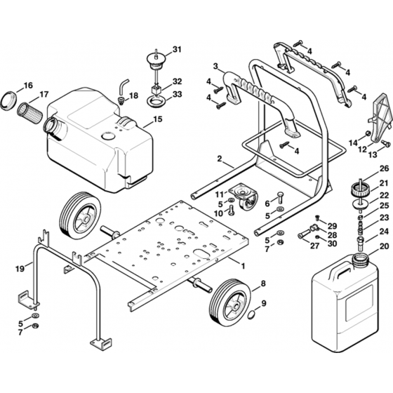 Chassis Assembly for Stihl RE830W Hot Pressure Washer