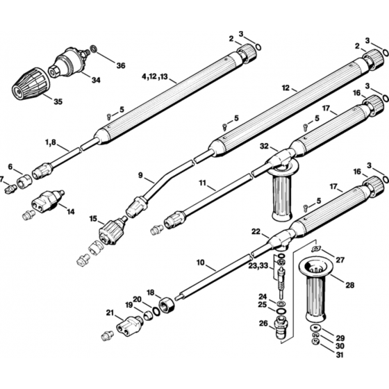 Spray Lance Assembly for Stihl RE830W Hot Pressure Washer