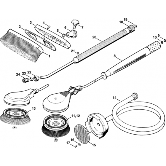 Washing Brush Assembly for Stihl RE830W Hot Pressure Washer