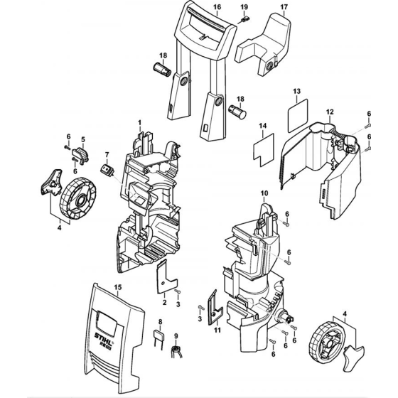 Chassis for Stihl RE 88 Cold Pressure Washers.