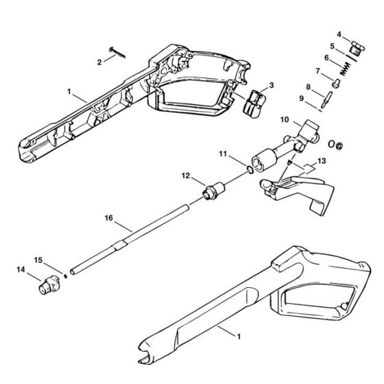 Spray Gun Assembly -1 for Stihl RE 900 KM Pressure Washer