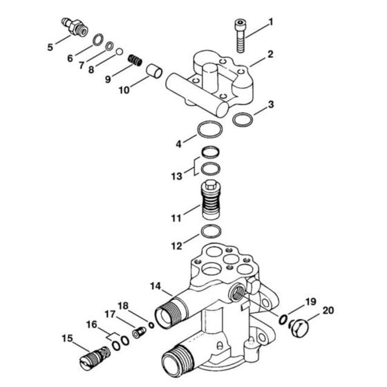 Regulation Valve Block Assembly for Stihl RE 900 KM Pressure Washer