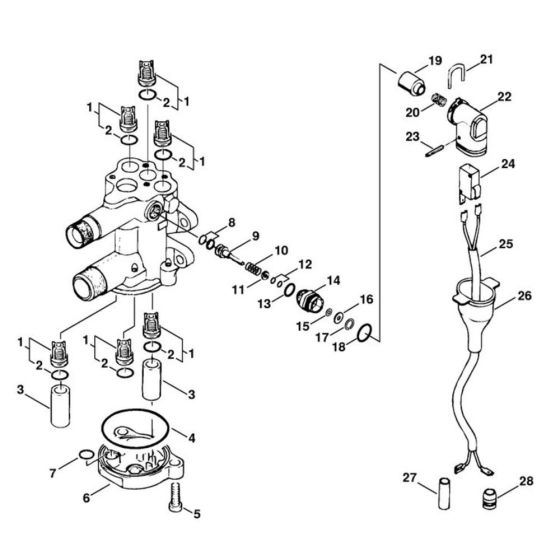 Valve Block Assembly for Stihl RE 900 KM Pressure Washer