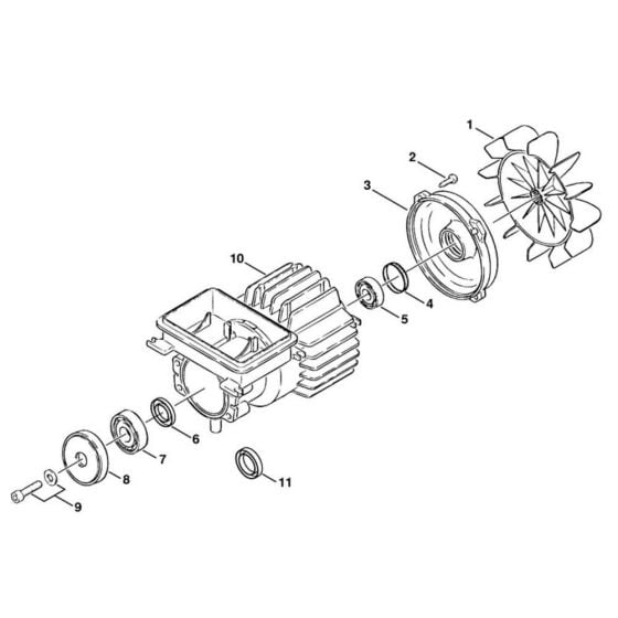 Electric Motor Assembly for Stihl RE 900 KM Pressure Washer