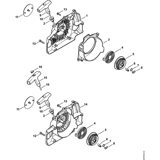 Rewind starter Assembly for Stihl MS170 MS170C Chainsaws