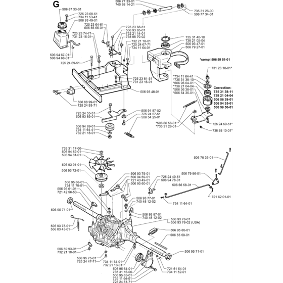 Transmission Assembly for Husqvarna Rider 1030 Ride on Mowers