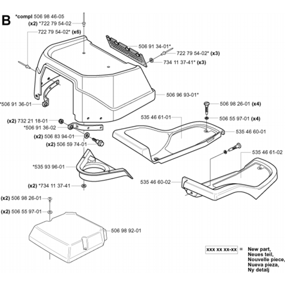 Hood Assembly for Husqvarna Rider 11 Ride on Mowers