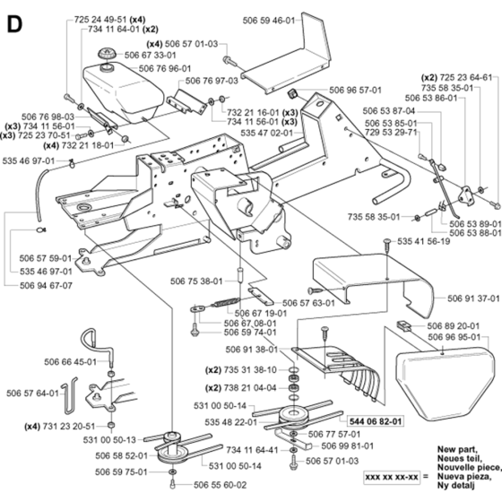 Chassis/Frame Assembly for Husqvarna Rider 11 Ride on Mowers