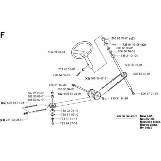 Steering Assembly for Husqvarna Rider 11 Ride on Mowers