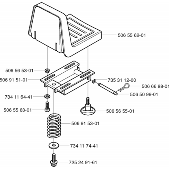 Seat Assembly for Husqvarna Rider 11 BIO Ride on Mowers