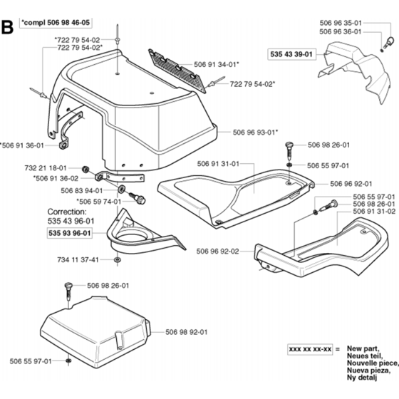 Hood Assembly for Husqvarna Rider 11 BIO Ride on Mowers