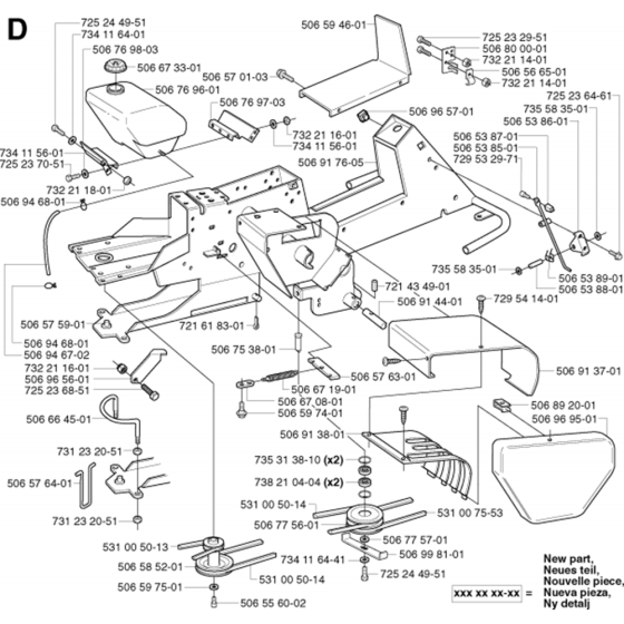 Chassis/Frame Assembly for Husqvarna Rider 11 BIO Ride on Mowers