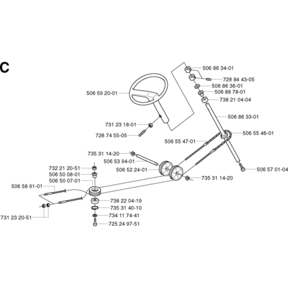 Steering Assembly for Husqvarna Rider 11 BIO Ride on Mowers