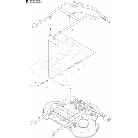 Attachments Assembly for Husqvarna Rider 11 R Ride on Mowers