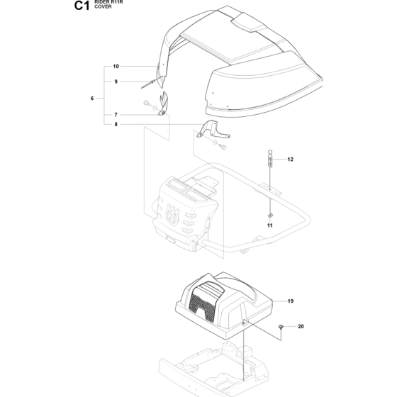 Hood Assembly for Husqvarna Rider 11 R Ride on Mowers