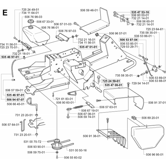 Chassis/Frame Assembly for Husqvarna Rider 13 Ride on Mowers