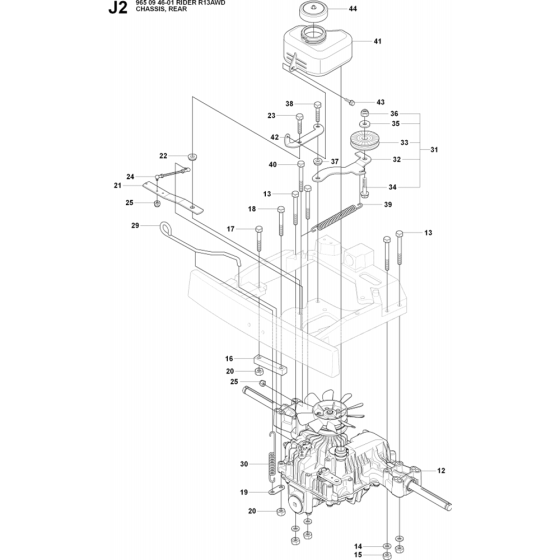 Transmission-2 Assembly for Husqvarna Rider 13 AWD Ride on Mowers