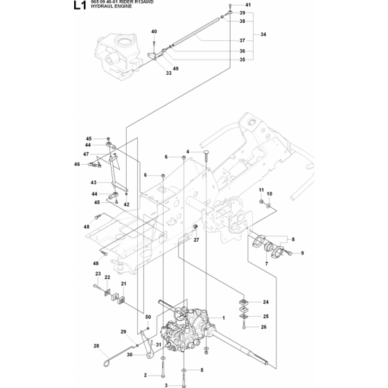 Hydraulic Pump Motor Assembly for Husqvarna Rider 13 AWD Ride on Mowers