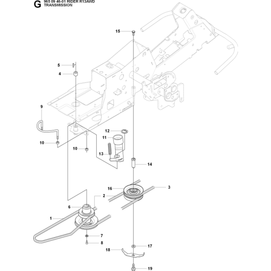 Transmission Assembly for Husqvarna Rider 13 AWD Ride on Mowers