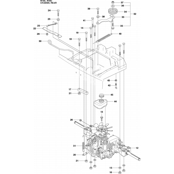 Chassis Rear-1 Assembly for Husqvarna Rider 13 C Ride on Mowers