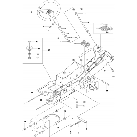 Steering Assembly for Husqvarna Rider 13 C Ride on Mowers