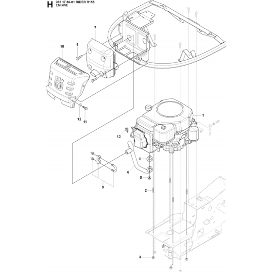 Engine Assembly for Husqvarna Rider 155 Ride on Mowers