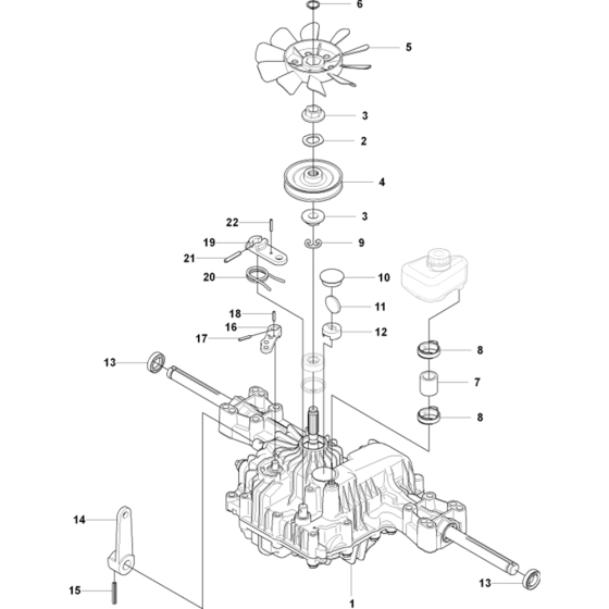 Transmission-3 Assembly for Husqvarna Rider 155 Ride on Mowers