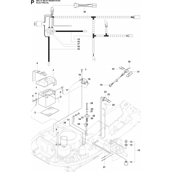 Electrical Assembly for Husqvarna Rider 155 Ride on Mowers