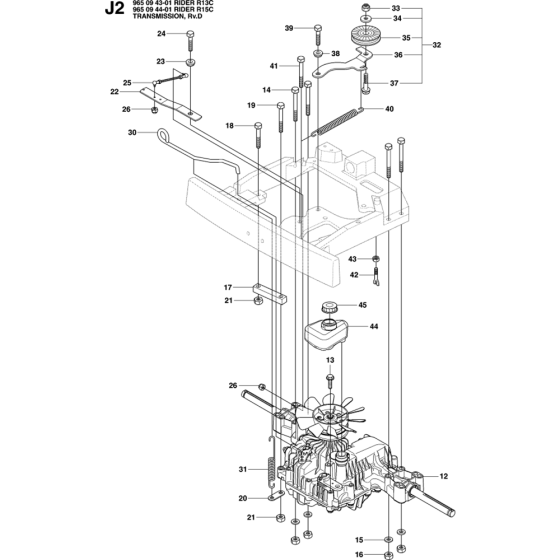 Transmission-2 Assembly for Husqvarna Rider 15 C Ride on Mowers