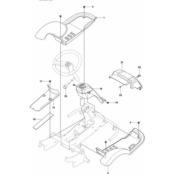 Cover-1 Assembly for Husqvarna Rider 15 C Ride on Mowers