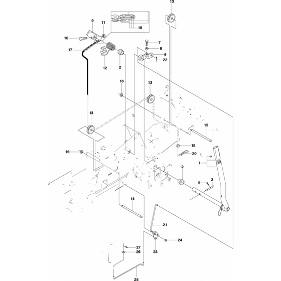 Deck Lift Assembly for Husqvarna Rider 15 T Ride on Mowers