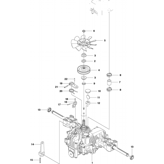 Transmission Assembly for Husqvarna Rider 15 T AWD Ride on Mowers