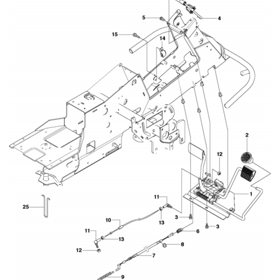 Pedals Assembly for Husqvarna Rider 15 T AWD Ride on Mowers